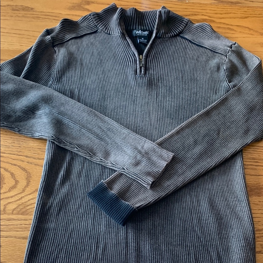 Willi Smith Ribbed 3/4 Zip Up Sweater
